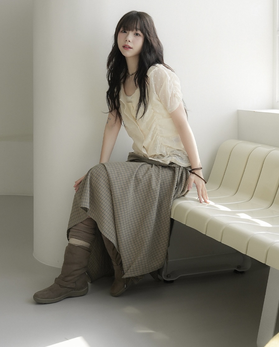 I I韓國直郵㊣東大門實拍女裝新款時尚休閑人氣襯衫蕾絲衫ITSSONG襯衫/蕾絲衫