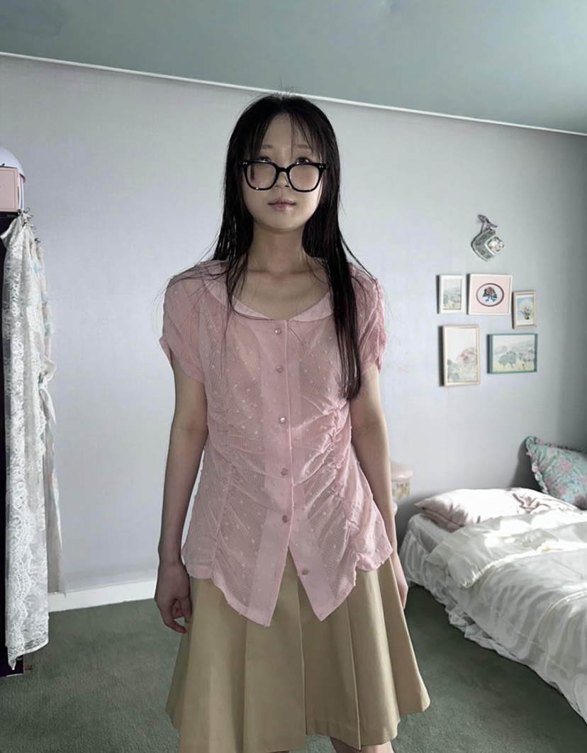 I I韓國直郵㊣東大門實拍女裝新款時尚休閑人氣襯衫蕾絲衫ITSSONG襯衫/蕾絲衫