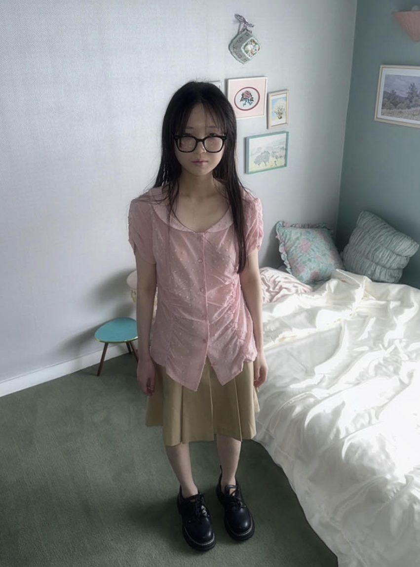 I I韓國直郵㊣東大門實拍女裝新款時尚休閑人氣襯衫蕾絲衫ITSSONG襯衫/蕾絲衫