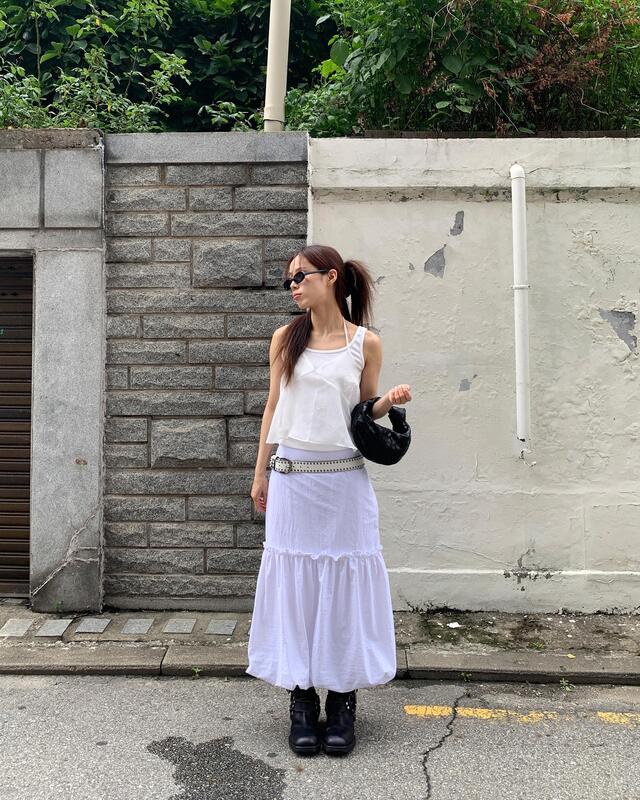 I I韓國直郵㊣女裝新款25春夏休閑人氣熱賣時尚推薦長裙尼龍ITSSONG長裙