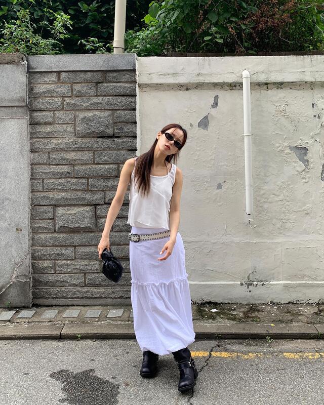 I I韓國直郵㊣女裝新款25春夏休閑人氣熱賣時尚推薦長裙尼龍ITSSONG長裙