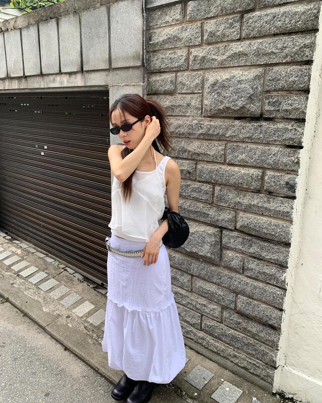 I I韓國直郵㊣女裝新款25春夏休閑人氣熱賣時尚推薦長裙尼龍ITSSONG長裙
