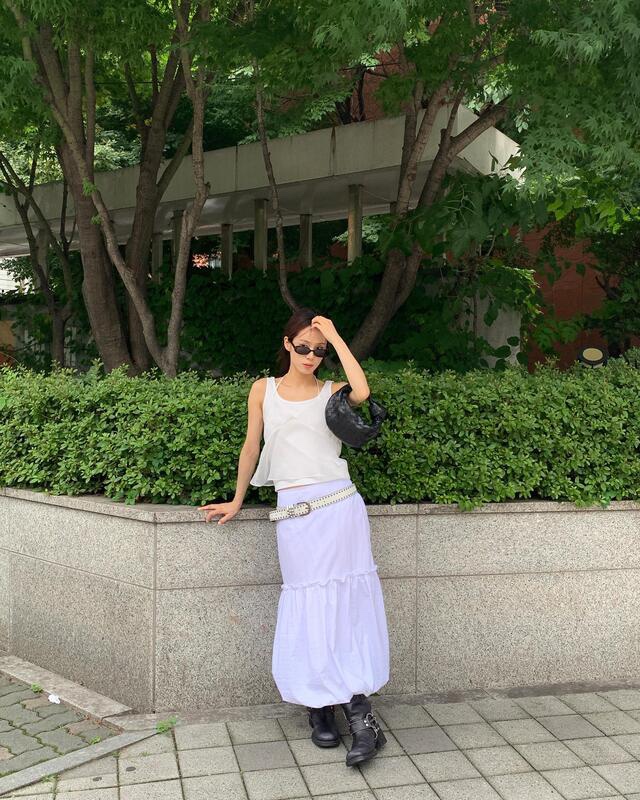 I I韓國直郵㊣女裝新款25春夏休閑人氣熱賣時尚推薦長裙尼龍ITSSONG長裙