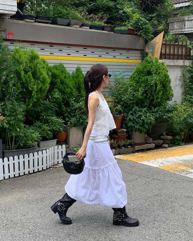 I I韓國直郵㊣女裝新款25春夏休閑人氣熱賣時尚推薦長裙尼龍ITSSONG長裙