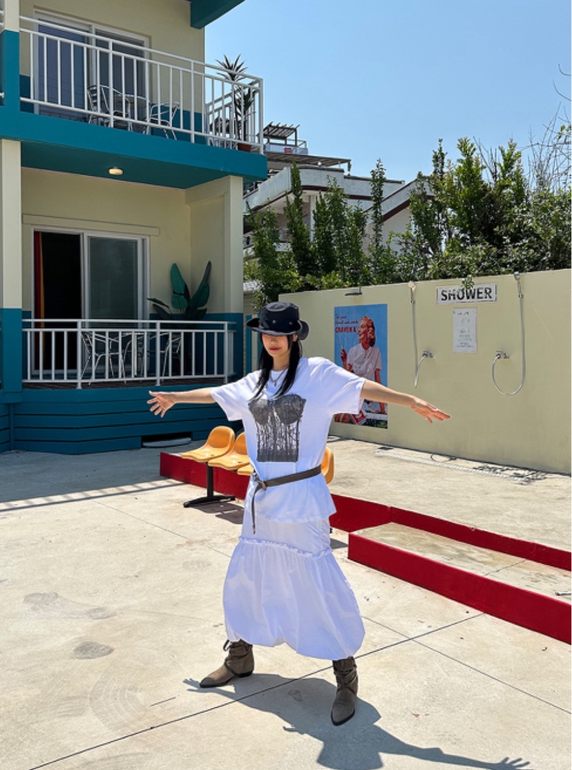 I I韓國直郵㊣女裝新款25春夏休閑人氣熱賣時尚推薦長裙尼龍ITSSONG長裙