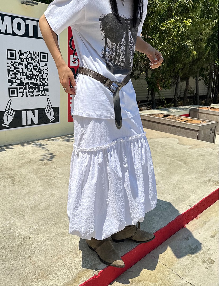 I I韓國直郵㊣女裝新款25春夏休閑人氣熱賣時尚推薦長裙尼龍ITSSONG長裙