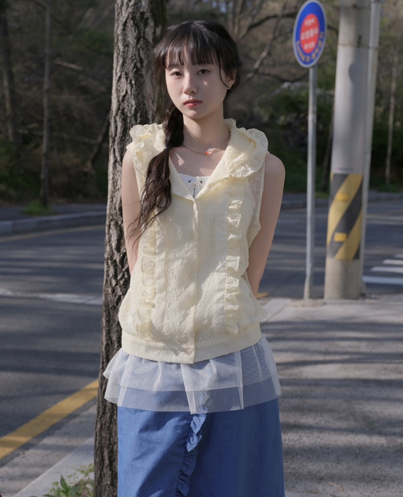 I I直郵韓國代購㊣女裝新品熱賣25春夏推薦時尚人氣馬甲連帽ITSSONG馬甲