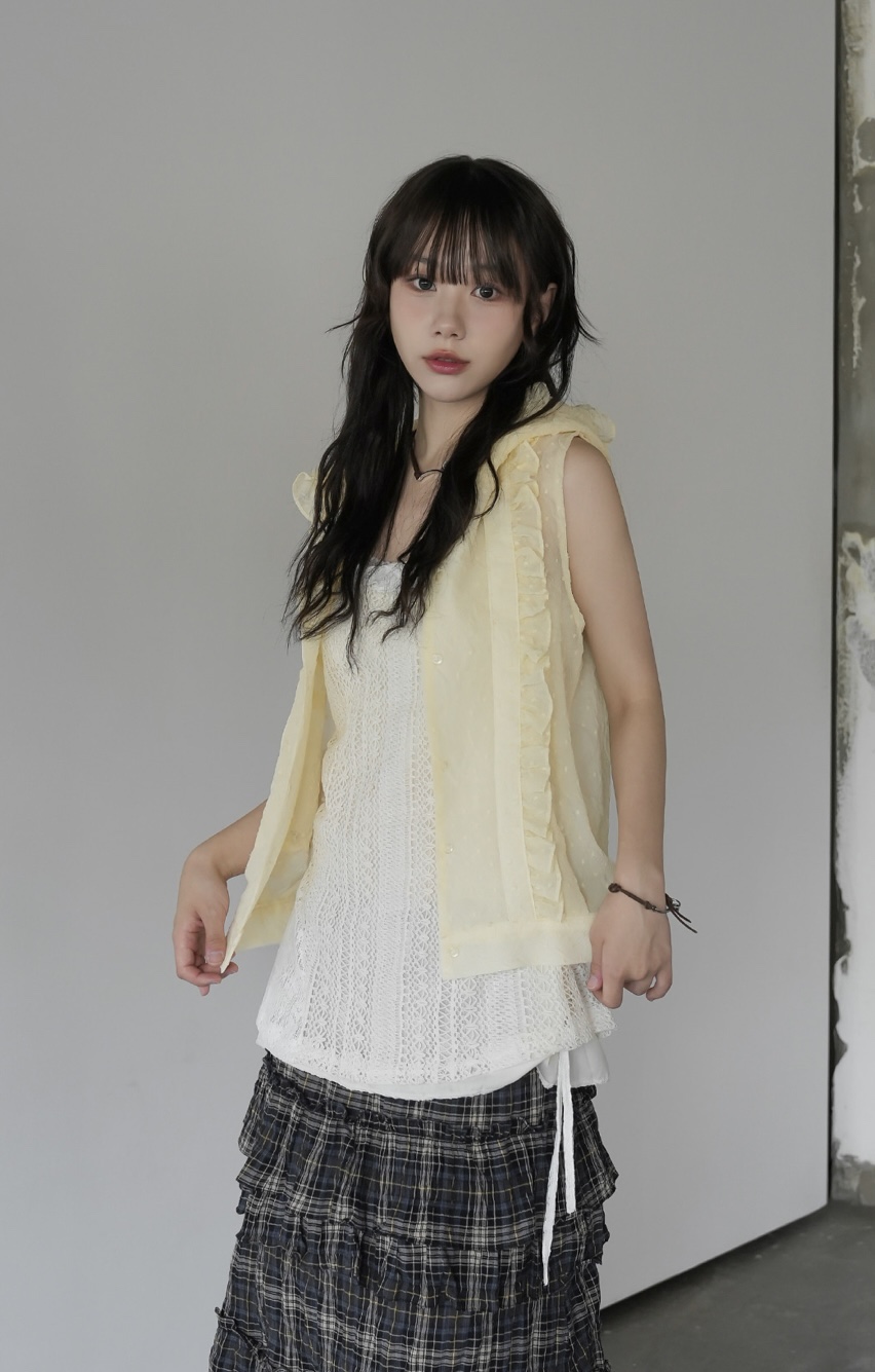 I I直郵韓國代購㊣女裝新品熱賣25春夏推薦時尚人氣馬甲連帽ITSSONG馬甲