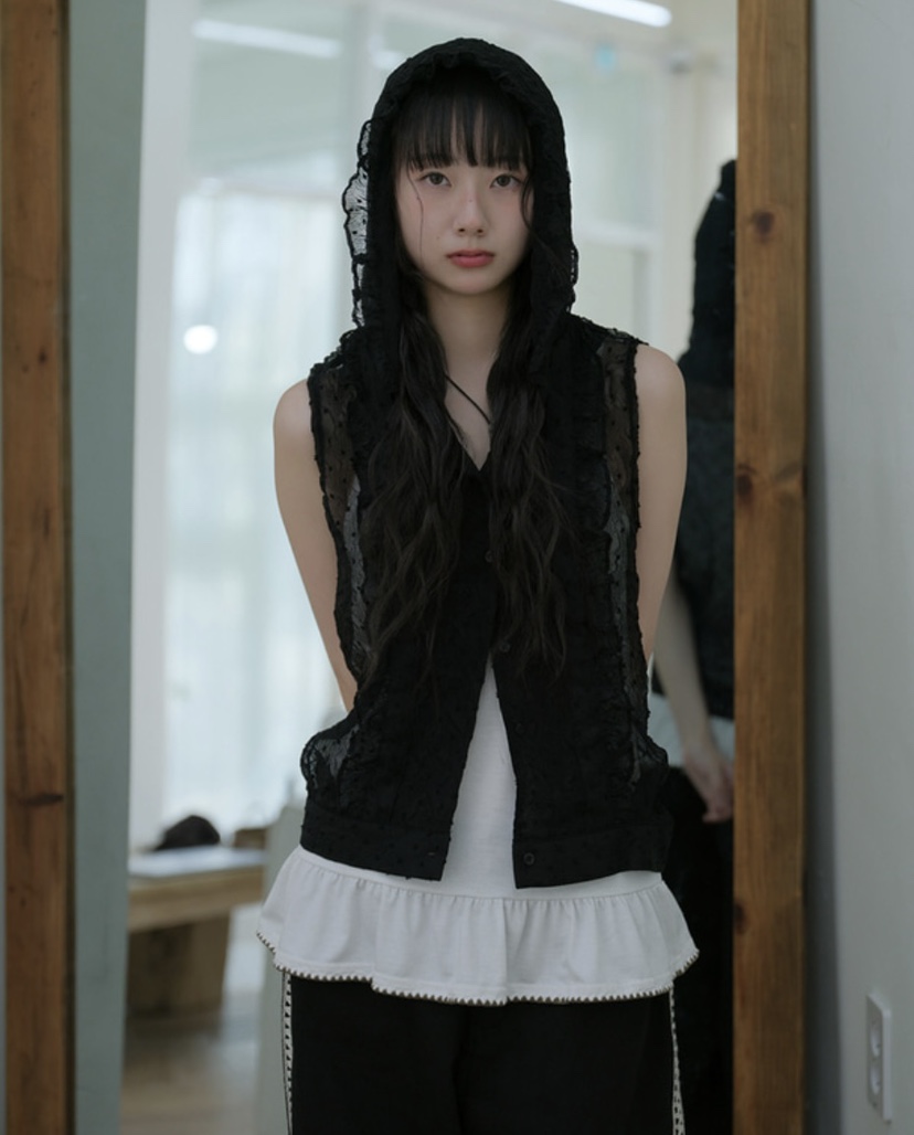 I I直郵韓國代購㊣女裝新品熱賣25春夏推薦時尚人氣馬甲連帽ITSSONG馬甲