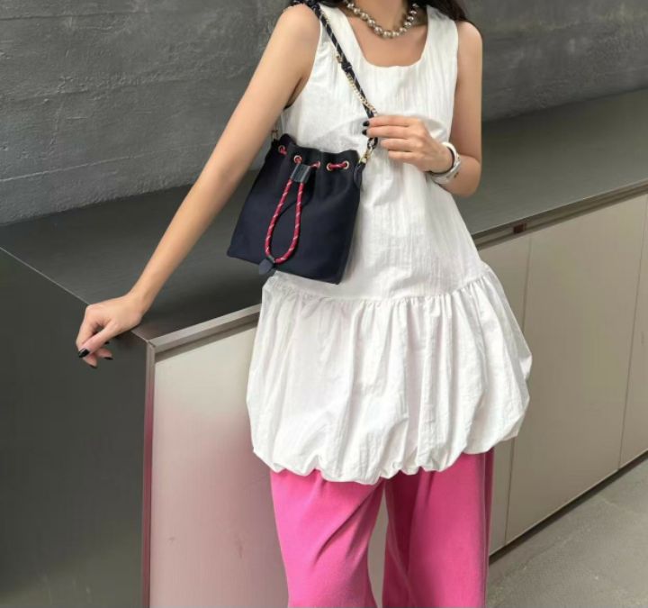 TROUVAILLE韓國直郵㊣東大門實拍女裝新品推薦單肩斜跨包牛皮TROUVAILLE單肩/斜跨包