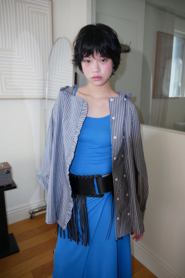 I I韓國㊣直郵東大門代購女裝新款25春夏人氣襯衫蕾絲衫連帽ITSSONG襯衫/蕾絲衫