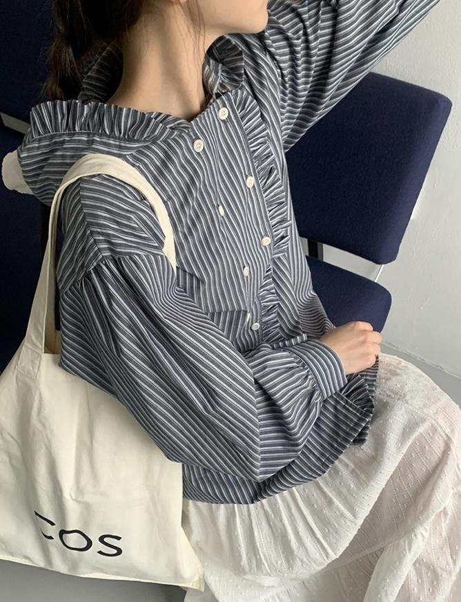 I I韓國㊣直郵東大門代購女裝新款25春夏人氣襯衫蕾絲衫連帽ITSSONG襯衫/蕾絲衫