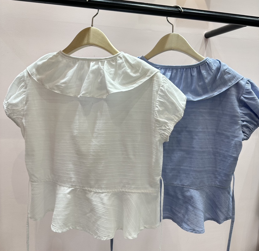 I I韓國直郵㊣女裝新款休閑熱賣時尚推薦25春夏襯衫蕾絲衫ITSSONG襯衫/蕾絲衫