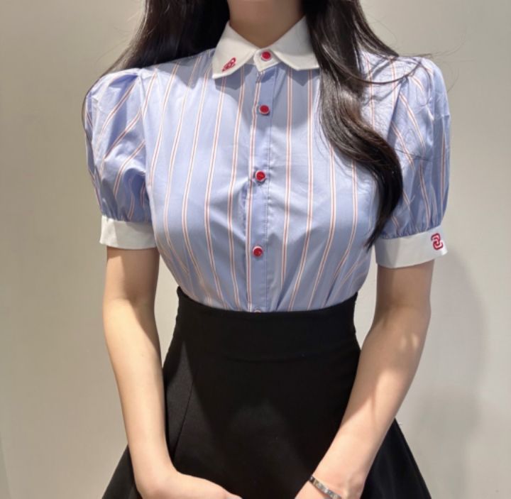 火Ⅱ-화투-T韓國㊣直郵東大門代購女裝新品25春夏襯衫蕾絲衫火Ⅱ襯衫/蕾絲衫