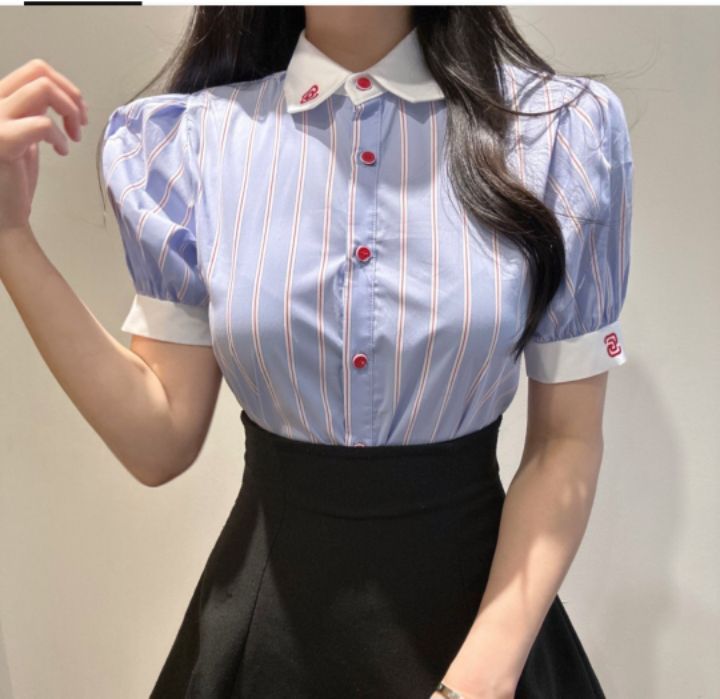 火Ⅱ-화투-T韓國㊣直郵東大門代購女裝新品25春夏襯衫蕾絲衫火Ⅱ襯衫/蕾絲衫