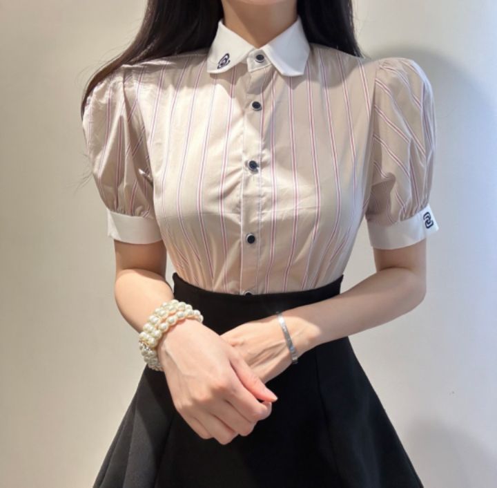 火Ⅱ-화투-T韓國㊣直郵東大門代購女裝新品25春夏襯衫蕾絲衫火Ⅱ襯衫/蕾絲衫圖色2