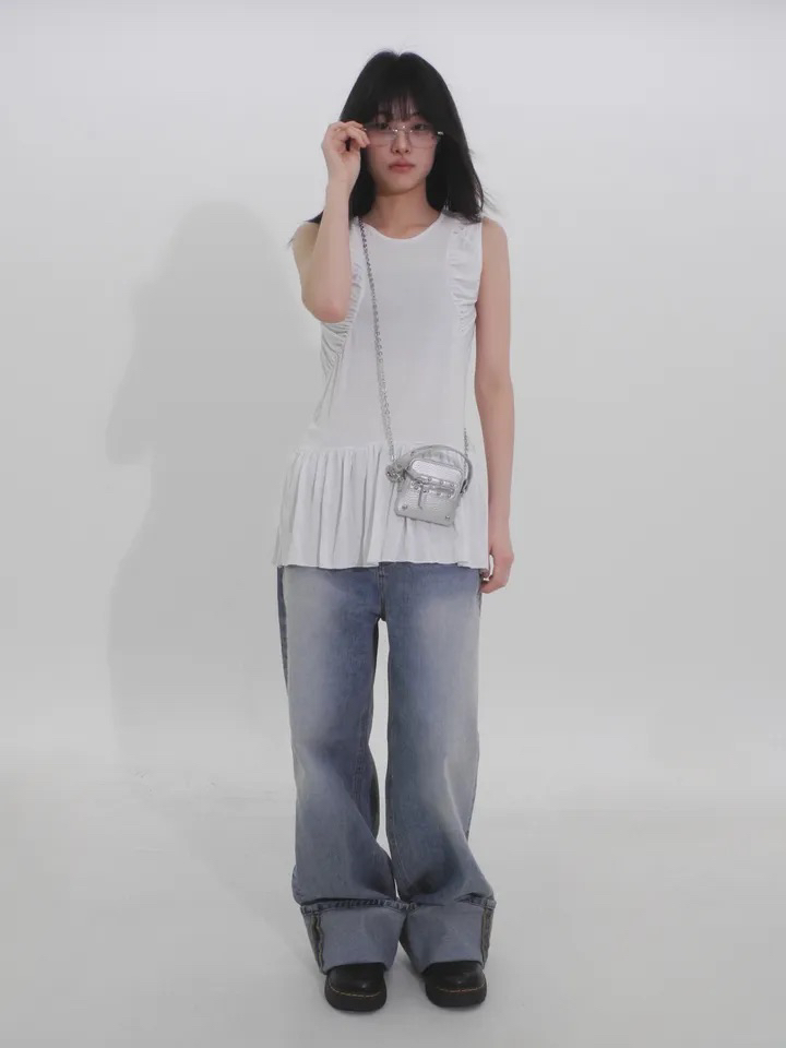 I I直郵韓國代購㊣女裝新款人氣休閑時尚推薦熱賣吊帶背心ITSSONG吊帶/背心