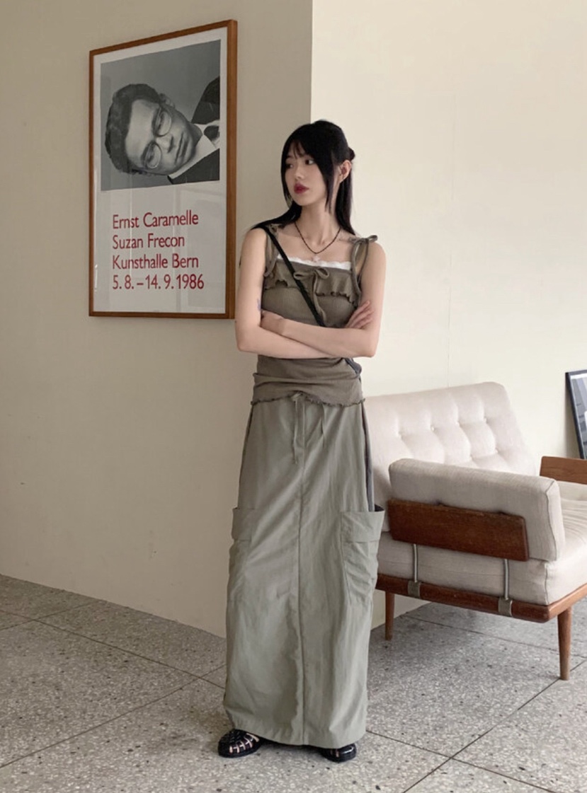 I I直郵韓國代購㊣女裝新品時尚25春夏熱賣休閑人氣吊帶背心ITSSONG吊帶/背心