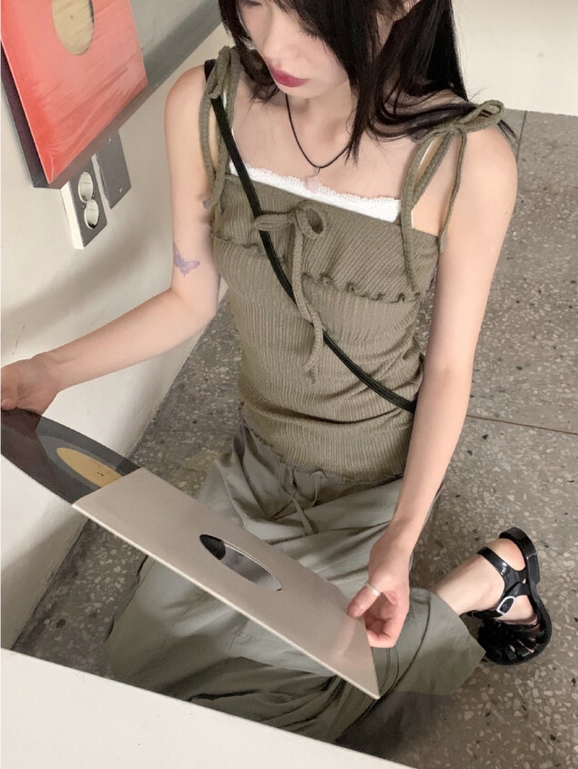 I I直郵韓國代購㊣女裝新品時尚25春夏熱賣休閑人氣吊帶背心ITSSONG吊帶/背心