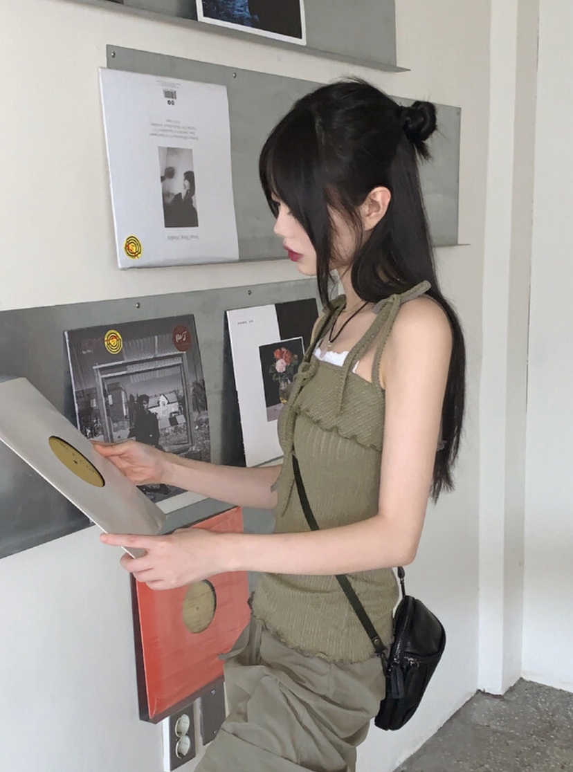I I直郵韓國代購㊣女裝新品時尚25春夏熱賣休閑人氣吊帶背心ITSSONG吊帶/背心