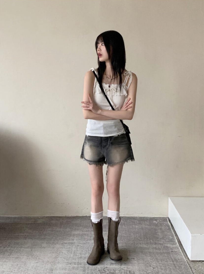 I I直郵韓國代購㊣女裝新品時尚25春夏熱賣休閑人氣吊帶背心ITSSONG吊帶/背心