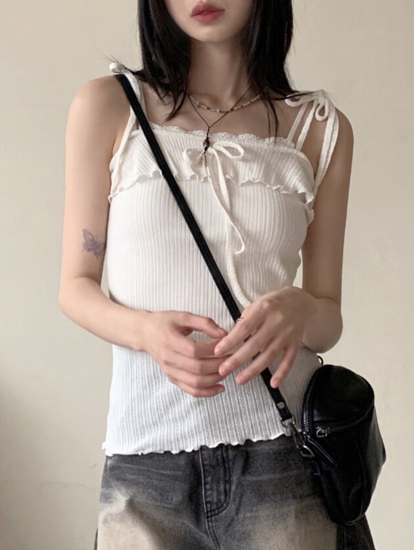 I I直郵韓國代購㊣女裝新品時尚25春夏熱賣休閑人氣吊帶背心ITSSONG吊帶/背心