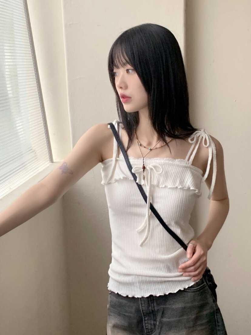 I I直郵韓國代購㊣女裝新品時尚25春夏熱賣休閑人氣吊帶背心ITSSONG吊帶/背心