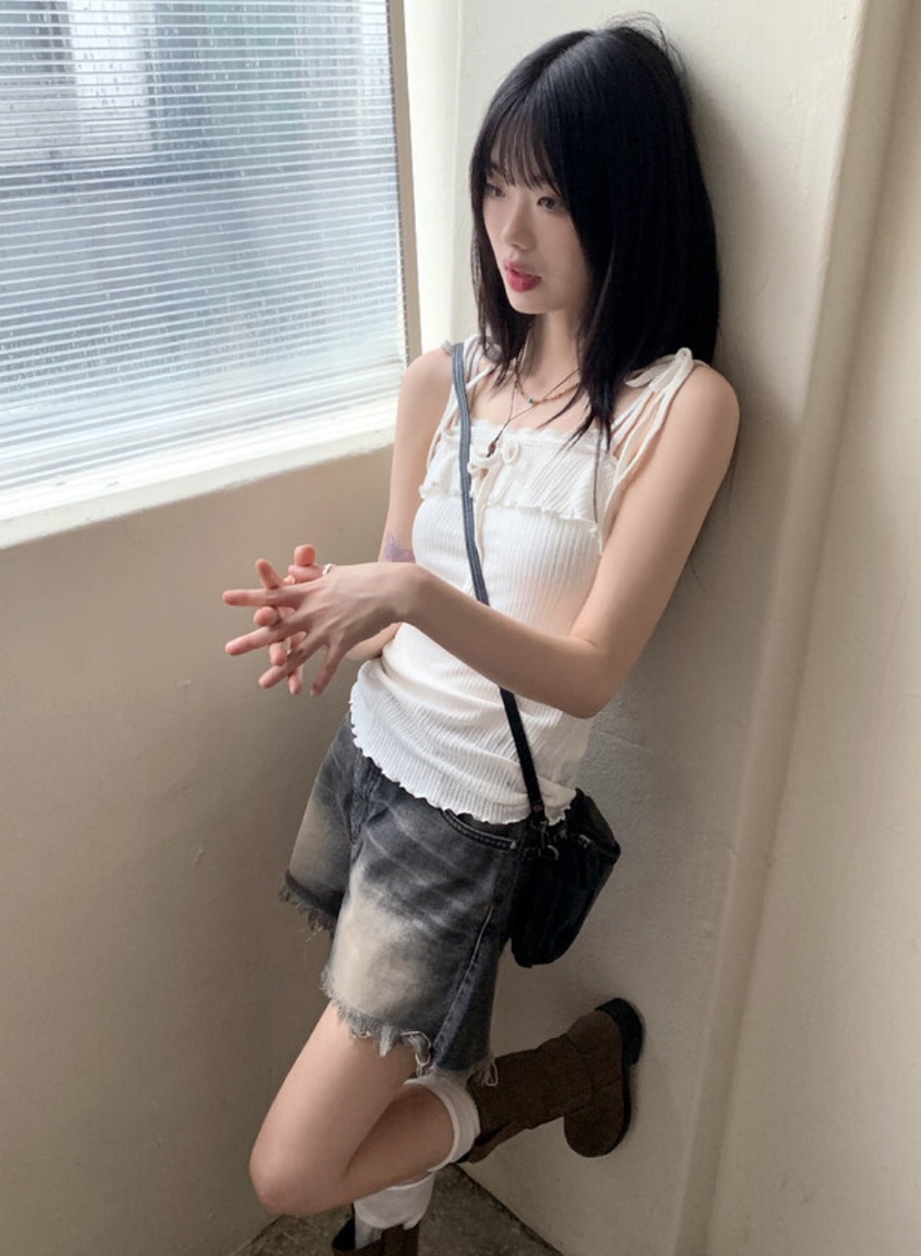 I I直郵韓國代購㊣女裝新品時尚25春夏熱賣休閑人氣吊帶背心ITSSONG吊帶/背心
