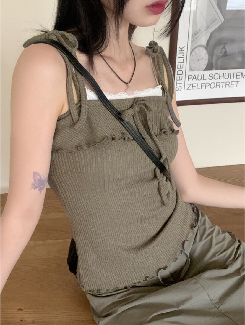 I I直郵韓國代購㊣女裝新品時尚25春夏熱賣休閑人氣吊帶背心ITSSONG吊帶/背心