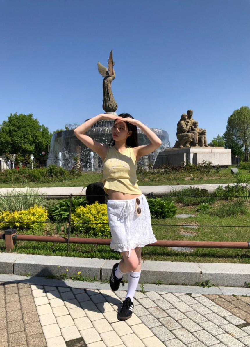 I I韓國直郵㊣東大門實拍女裝新品時尚熱賣25春夏休閑短裙ITSSONG短裙