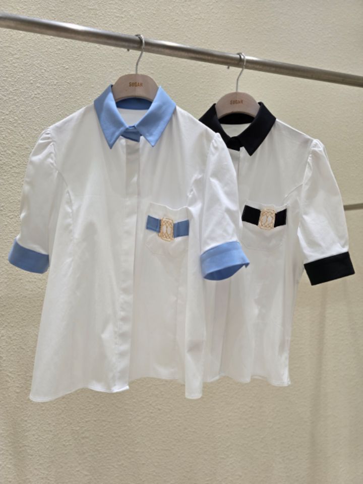 火Ⅱ-화투-T韓國㊣直郵東大門代購女裝新品熱賣襯衫蕾絲衫火Ⅱ襯衫/蕾絲衫