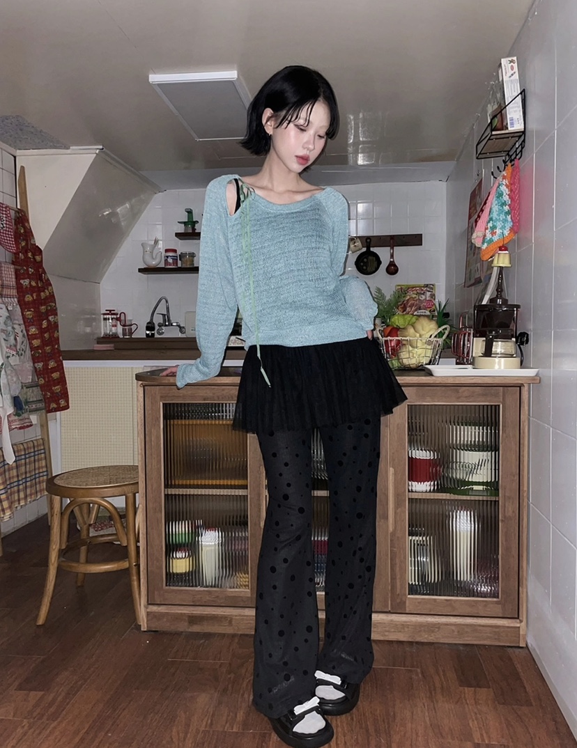 I I韓國㊣直郵東大門代購女裝新款人氣休閑打底褲鯊魚褲喇叭ITSSONG打底褲/鯊魚褲