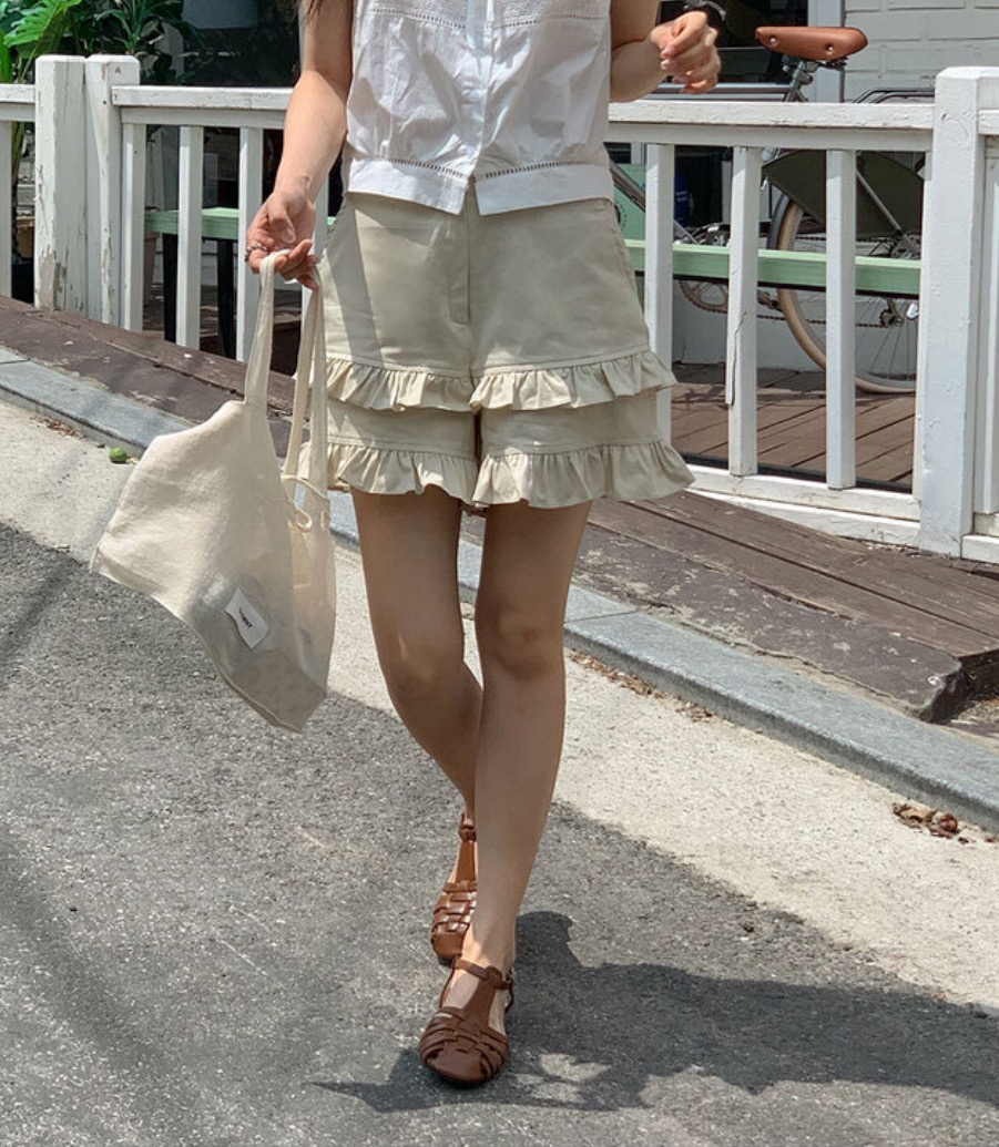 I I直郵韓國代購㊣女裝新品熱賣時尚25春夏休閑推薦人氣短褲ITSSONG短褲