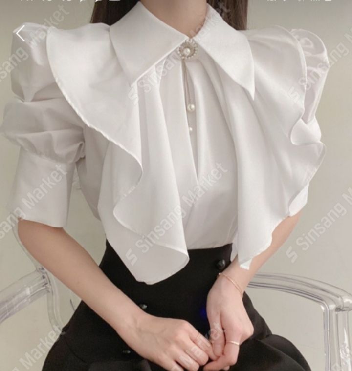 火Ⅱ-화투-T韓國直郵㊣女裝新款推薦時尚熱賣25春夏襯衫蕾絲衫火Ⅱ襯衫/蕾絲衫