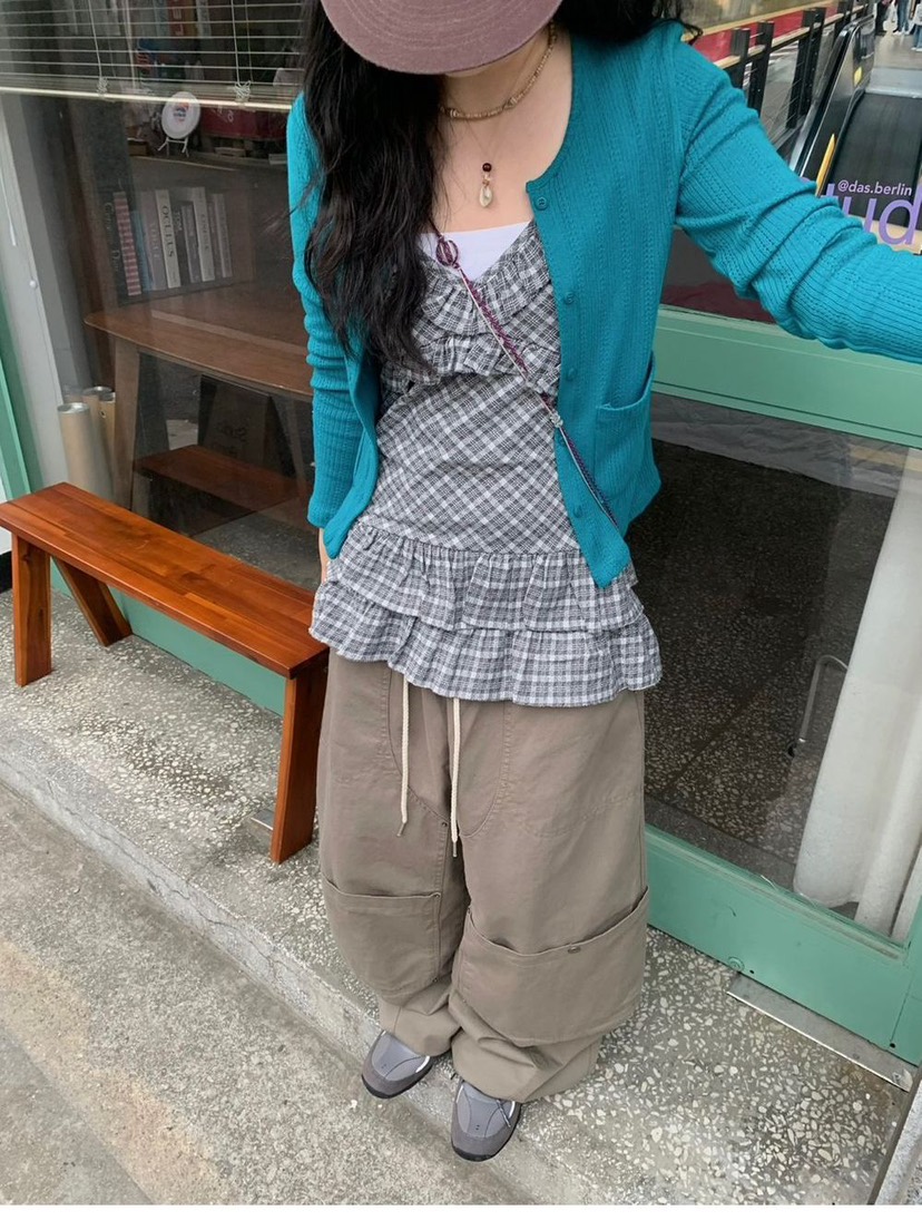 I I直郵韓國代購㊣女裝新品時尚推薦熱賣休閑25春夏針織衫開衫ITSSONG針織衫