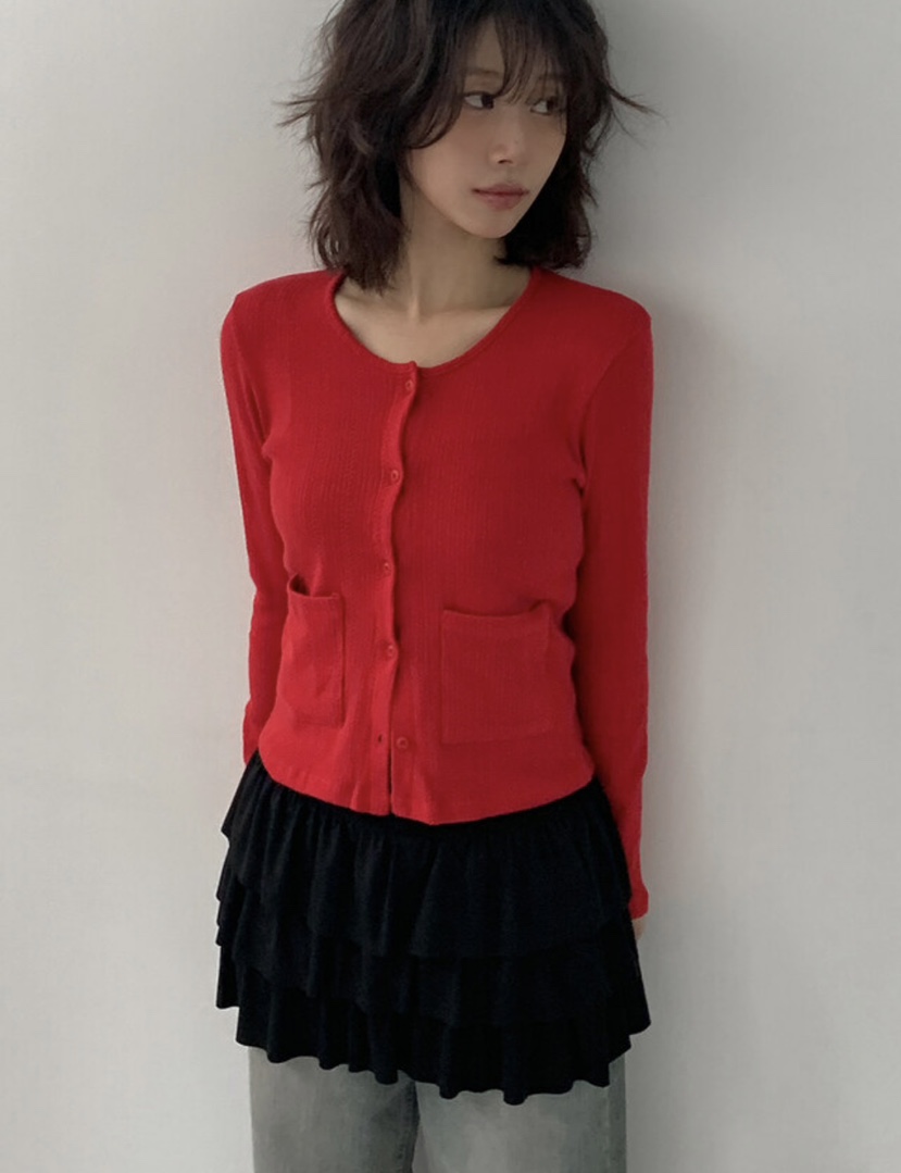 I I直郵韓國代購㊣女裝新品時尚推薦熱賣休閑25春夏針織衫開衫ITSSONG針織衫圖色2