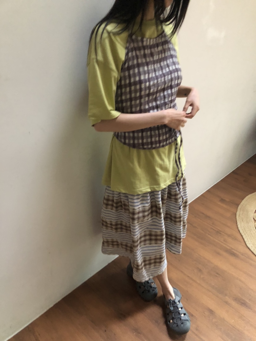 FLASH韓國直郵㊣女裝新品時尚25春夏休閑人氣推薦吊帶背心格紋FLASH吊帶/背心