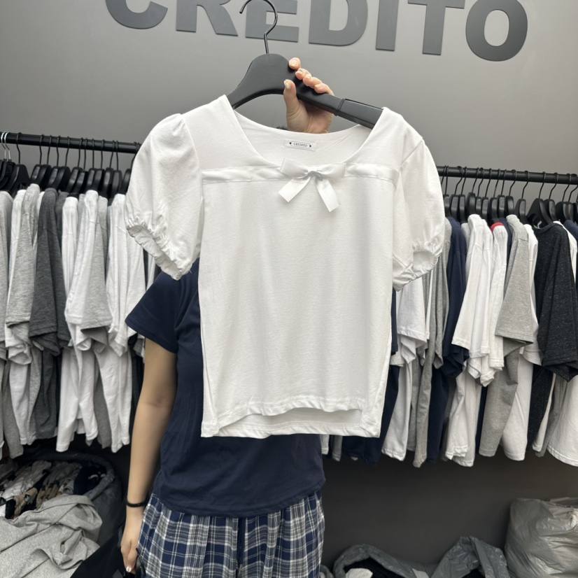 CREDITO韓國㊣直郵東大門代購女裝新品時尚休閑人氣熱賣T恤CREDITOT恤圖色1