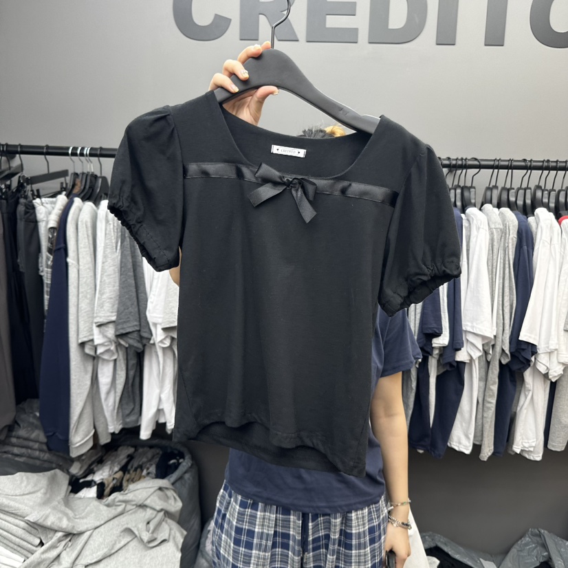 CREDITO韓國㊣直郵東大門代購女裝新品時尚休閑人氣熱賣T恤CREDITOT恤圖色2