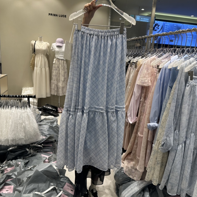 PRIMA LUCE韓國直郵㊣女裝新款休閑推薦人氣時尚25春夏長裙格紋CHARLOTTE長裙圖色1
