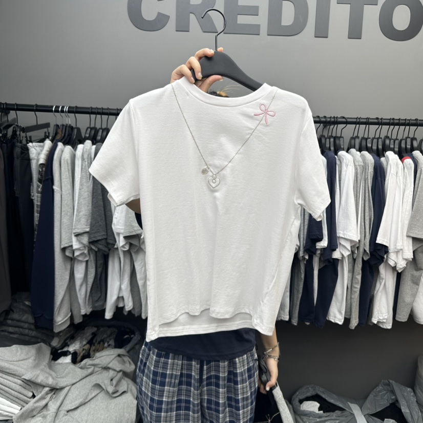 CREDITO直郵韓國代購㊣女裝新款時尚熱賣推薦休閑人氣25春夏T恤CREDITOT恤圖色1