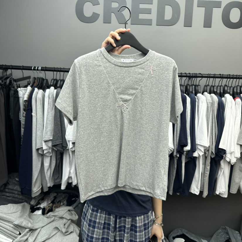 CREDITO直郵韓國代購㊣女裝新款時尚熱賣推薦休閑人氣25春夏T恤CREDITOT恤圖色2