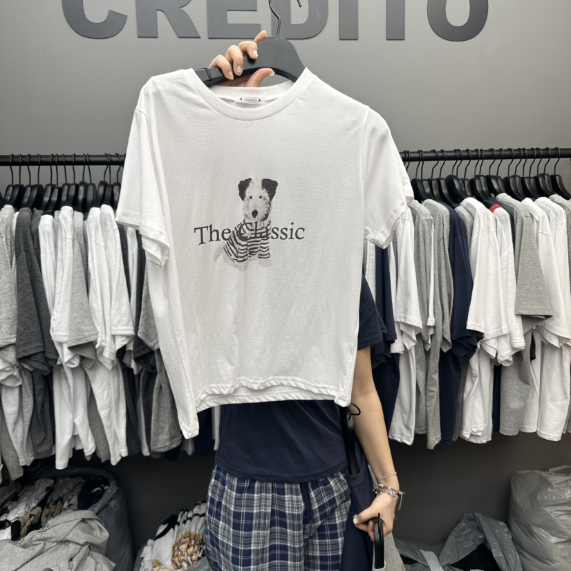 CREDITO直郵韓國代購㊣女裝新款熱賣人氣25春夏休閑推薦T恤CREDITOT恤圖色2