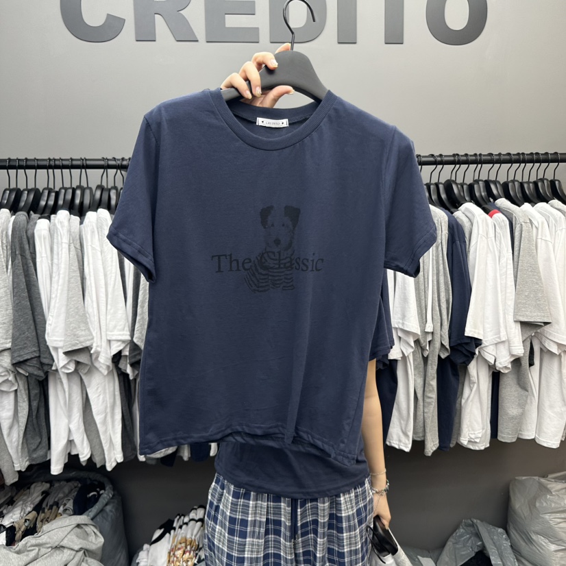 CREDITO直郵韓國代購㊣女裝新款熱賣人氣25春夏休閑推薦T恤CREDITOT恤圖色3