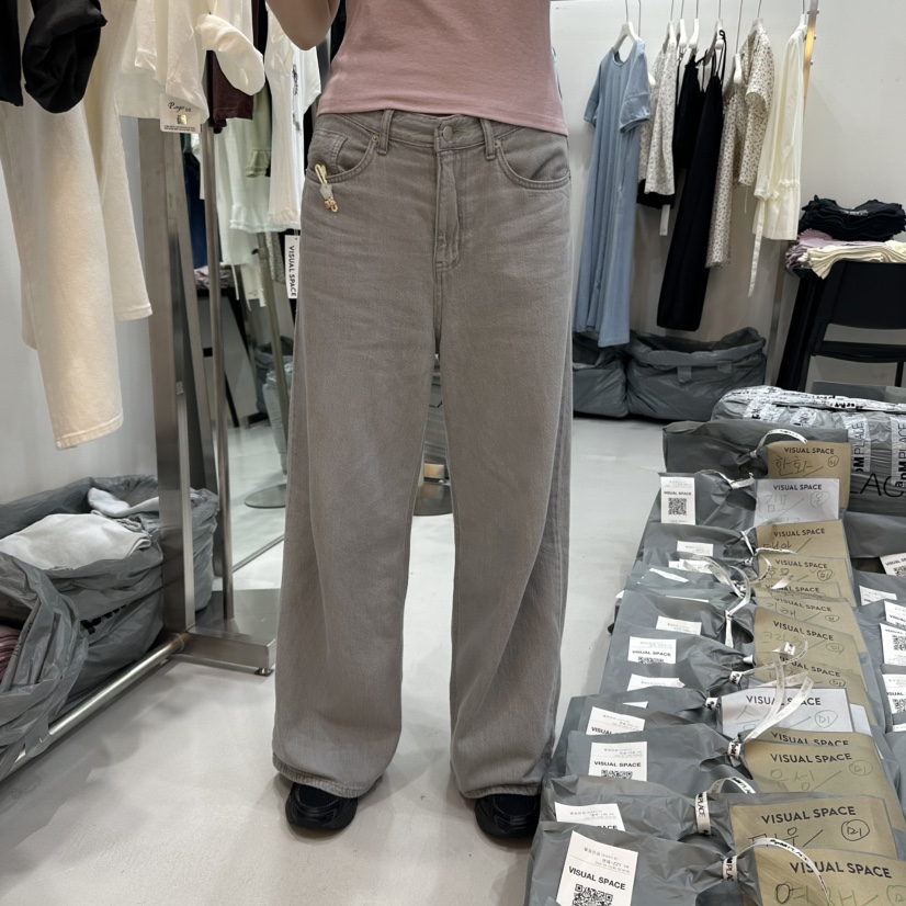 VISUAL SPACE韓國直郵㊣女裝新款時尚休閑25春夏推薦牛仔褲VISUAL SPACE牛仔褲