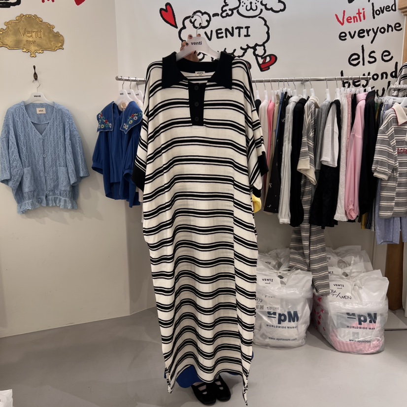 VENTI韓國㊣直郵東大門代購女裝新品25春夏時尚推薦休閑連衣裙VENTI連衣裙圖色3