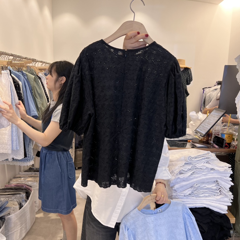 TAN&COMO韓國㊣直郵東大門代購女裝新品推薦襯衫蕾絲衫tan-COMO襯衫/蕾絲衫