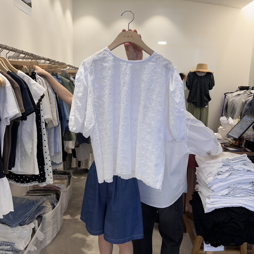 TAN&COMO韓國㊣直郵東大門代購女裝新品推薦襯衫蕾絲衫tan-COMO襯衫/蕾絲衫
