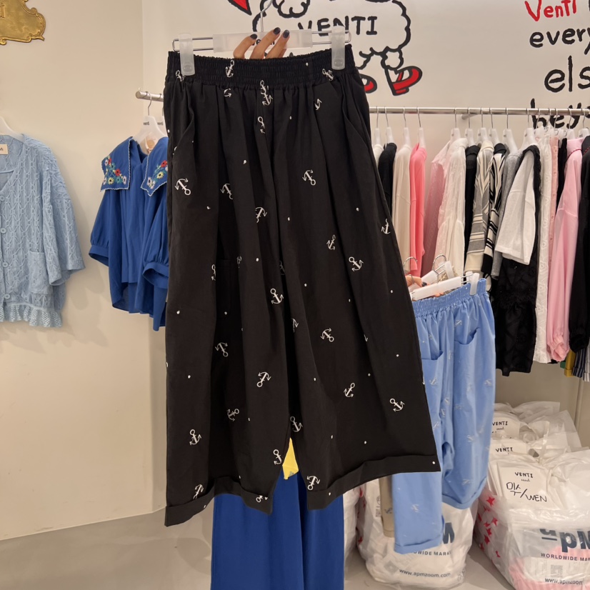VENTI直郵韓國代購㊣女裝新款人氣休閑25春夏推薦休閑褲刺繡VENTI休閑褲圖色2