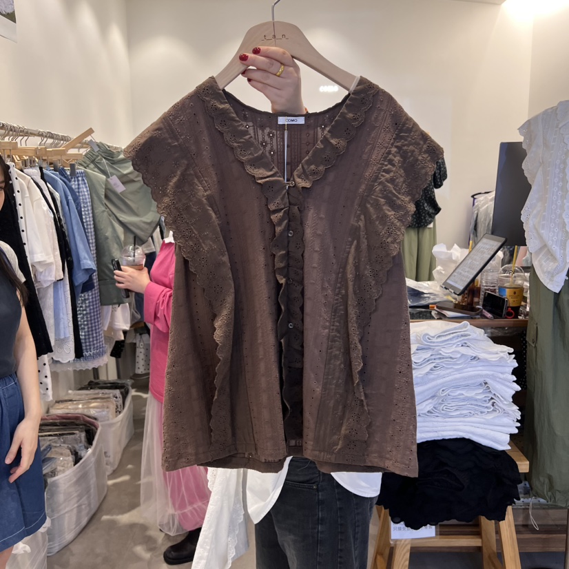 TAN&COMO韓國直郵㊣東大門實拍女裝新款時尚襯衫蕾絲衫tan-COMO襯衫/蕾絲衫圖色2